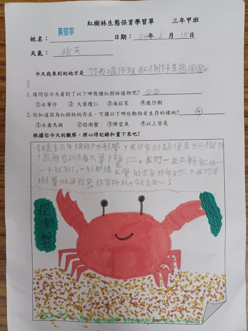 參訪學習單